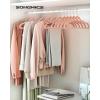 imageSONGMICS Velvet Hangers 50 Pack NonSlip With Rose GoldColored Swivel Hooks Slim SpaceSaving for Closet HeavyDuty White UCRF026W03Pink