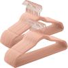 imageSONGMICS Velvet Hangers 50 Pack NonSlip With Rose GoldColored Swivel Hooks Slim SpaceSaving for Closet HeavyDuty White UCRF026W03Pink