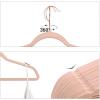 imageSONGMICS Velvet Hangers 50 Pack NonSlip With Rose GoldColored Swivel Hooks Slim SpaceSaving for Closet HeavyDuty White UCRF026W03Pink