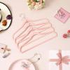 imageSONGMICS Velvet Hangers 50 Pack NonSlip With Rose GoldColored Swivel Hooks Slim SpaceSaving for Closet HeavyDuty White UCRF026W03Pink