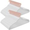 imageSONGMICS Velvet Hangers 50 Pack NonSlip With Rose GoldColored Swivel Hooks Slim SpaceSaving for Closet HeavyDuty White UCRF026W03White