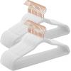 imageSONGMICS Velvet Hangers 50 Pack NonSlip With Rose GoldColored Swivel Hooks Slim SpaceSaving for Closet HeavyDuty White UCRF026W03White