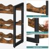 imageSONGMICS Wine Rack 3 Tier Tabletop Wine Water Bottle Organizer Storage Large Capacity Holds 12 Bottles Bamboo Countertop Wine Holder Shelf for Kitchen Bar Cabinets Pantry Rustic Brown and BlackRustic Brown  Black