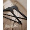 imageSONGMICS Wooden Hangers 20Pack Wood Coat Hangers with Shoulder Notches Swivel Hook NonSlip for Jackets Shirts Suits Dark Walnut and Silver UCRW02V20Black  Silver