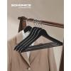imageSONGMICS Wooden Hangers 20Pack Wood Coat Hangers with Shoulder Notches Swivel Hook NonSlip for Jackets Shirts Suits Dark Walnut and Silver UCRW02V20Black  Silver
