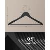 imageSONGMICS Wooden Hangers 20Pack Wood Coat Hangers with Shoulder Notches Swivel Hook NonSlip for Jackets Shirts Suits Dark Walnut and Silver UCRW02V20Black  Silver