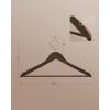 imageSONGMICS Wooden Hangers 20Pack Wood Coat Hangers with Shoulder Notches Swivel Hook NonSlip for Jackets Shirts Suits Dark Walnut and Silver UCRW02V20Dark Walnut  Silver