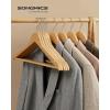 imageSONGMICS Wooden Hangers 20Pack Wood Coat Hangers with Shoulder Notches Swivel Hook NonSlip for Jackets Shirts Suits Dark Walnut and Silver UCRW02V20Natural