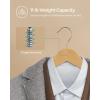 imageSONGMICS Wooden Hangers 20Pack Wood Coat Hangers with Shoulder Notches Swivel Hook NonSlip for Jackets Shirts Suits Dark Walnut and Silver UCRW02V20Natural