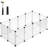 imageSONGMICS 20 Panels Pet Playpen with Floor Small Animal Playpen Pet Fence Indoor DIY Plastic Enclosure for Guinea Pigs Bunny Hamsters Hedgehogs 492 x 248 x 165 Inches White ULPC001W01White