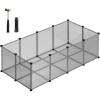 imageSONGMICS 20 Panels Pet Playpen with Floor Small Animal Playpen Pet Fence Indoor DIY Plastic Enclosure for Guinea Pigs Bunny Hamsters Hedgehogs 492 x 248 x 165 Inches White ULPC001W01Gray