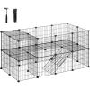 imageSONGMICS 36 Panels Pet Playpen Small Animal Playpen Rabbit Guinea Pig Cage Zip Ties Included Metal Wire ApartmentStyle TwoStory Pet Premium Villa for Bunnies Puppies Indoor Use White ULPI02WBlack