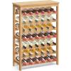 imageSONGMICS 42Bottle Wine Rack Free Standing Floor 7Tier Display Wine Storage Shelves with Table Top Bamboo WobbleFree Bottle Holder for Kitchen Bar Dining Room Living Room Walnut Color UKWR27WLNatural
