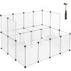 imageSONGMICS Guinea Pig Playpen with Dense Ramp Indoor Rabbit Run Hutch Cage Large Exercise Enclosure with Stairs DIY Plastic Modular Fence for Hamster Pet Small Animals White ULPC004W01
