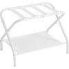 imageSONGMICS Luggage Racks Set of 2 Suitcase Stand with Fabric Storage Shelf for Guest Room Bedroom Hotel Foldable Steel Frame Holds up to 110 lb 272 x 15 x 205 Inches Black URLR002B02Cloud White