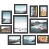 imageSONGMICS Picture Frames Collage Picture Frames Set of 10 Two 8x10 Four 5x7 Four 4x6 Photo Frame for Wall Gallery Decor Table Display Glass Rustic BrownInk Black