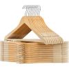 imageSONGMICS Rubber Coated Wooden Hangers 20Pack Clothes Wood Hangers NonSlip Coat Hangers Rubber Hangers with Shoulder Grooves and 360 Swivel Hook for Suits Shirts Coats Black UCRW011B02Natural
