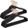 imageSONGMICS Velvet Hangers 50 Pack NonSlip With Rose GoldColored Swivel Hooks Slim SpaceSaving for Closet HeavyDuty White UCRF026W03Black