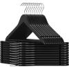 imageSONGMICS Wooden Hangers 20Pack Wood Coat Hangers with Shoulder Notches Swivel Hook NonSlip for Jackets Shirts Suits Dark Walnut and Silver UCRW02V20Black  Silver