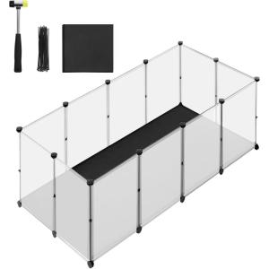 imageSONGMICS 20 Panels Guinea Pig PlaypenRemovable Oxford Fabric MatSmall Animal Pen Pet Fence IndoorDIY Plastic Enclosure for Hamsters Rabbits Hedgehogs 492 x 248 x 165 Inches White ULPC009W01571L x 283W x 224H