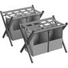 imageSONGMICS 2 Pack Luggage Racks with 2 Removable Laundry Bag Set of 2 Suitcase Stands for Guest Room Foldable for SpaceSaving Storage Steel Frame Hotel Bedroom Black URLR008B02Slate Gray