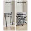 imageSONGMICS 2 Pack Luggage Racks with 2 Removable Laundry Bag Set of 2 Suitcase Stands for Guest Room Foldable for SpaceSaving Storage Steel Frame Hotel Bedroom Black URLR008B02Slate Gray