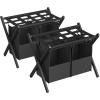 imageSONGMICS 2 Pack Luggage Racks with 2 Removable Laundry Bag Set of 2 Suitcase Stands for Guest Room Foldable for SpaceSaving Storage Steel Frame Hotel Bedroom Black URLR008B02Black