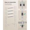 imageSONGMICS 4 Tier Over The Toilet Storage Metal Storage Rack Adjustable Shelves 4 Hooks Roll Holder SpaceSaving Bathroom Storage Shelf Organizer 118 x 248 x 693 Inches Black UBTS013B01Silver Gray