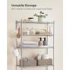 imageSONGMICS 4 Tier Over The Toilet Storage Metal Storage Rack Adjustable Shelves 4 Hooks Roll Holder SpaceSaving Bathroom Storage Shelf Organizer 118 x 248 x 693 Inches Black UBTS013B01Silver Gray