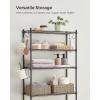 imageSONGMICS 4 Tier Over The Toilet Storage Metal Storage Rack Adjustable Shelves 4 Hooks Roll Holder SpaceSaving Bathroom Storage Shelf Organizer 118 x 248 x 693 Inches Black UBTS013B01Black