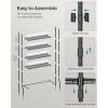 imageSONGMICS 4 Tier Over The Toilet Storage Metal Storage Rack Adjustable Shelves 4 Hooks Roll Holder SpaceSaving Bathroom Storage Shelf Organizer 118 x 248 x 693 Inches Black UBTS013B01Black