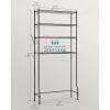 imageSONGMICS 4 Tier Over The Toilet Storage Metal Storage Rack Adjustable Shelves 4 Hooks Roll Holder SpaceSaving Bathroom Storage Shelf Organizer 118 x 248 x 693 Inches Black UBTS013B01Black