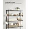 imageSONGMICS 4 Tier Over The Toilet Storage Metal Storage Rack Adjustable Shelves 4 Hooks Roll Holder SpaceSaving Bathroom Storage Shelf Organizer 118 x 248 x 693 Inches Black UBTS013B01Black