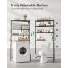 imageSONGMICS 4 Tier Over The Toilet Storage Metal Storage Rack Adjustable Shelves 4 Hooks Roll Holder SpaceSaving Bathroom Storage Shelf Organizer 118 x 248 x 693 Inches Black UBTS013B01Black