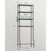 imageSONGMICS 4 Tier Over The Toilet Storage Metal Storage Rack Adjustable Shelves 4 Hooks Roll Holder SpaceSaving Bathroom Storage Shelf Organizer 118 x 248 x 693 Inches Black UBTS013B01Black