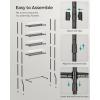 imageSONGMICS 4 Tier Over The Toilet Storage Metal Storage Rack Adjustable Shelves 4 Hooks Roll Holder SpaceSaving Bathroom Storage Shelf Organizer 118 x 248 x 693 Inches Black UBTS013B01Black