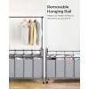 imageSONGMICS 4Section Laundry Sorter Rolling Laundry Hamper with Hanging Bar HeavyDuty Laundry Basket Lockable Wheels Hampers for Laundry 4 x 132 Gal Gray URLS44GSGray