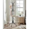 imageSONGMICS Coat Rack Freestanding Metal Coat Rack Stand with 12 Hooks and 4 Legs Holds Clothes Hats and Bags for Entryway Living Room Bedroom White URCR031W01Black