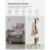 imageSONGMICS Coat Rack Freestanding Metal Coat Rack Stand with 12 Hooks and 4 Legs Holds Clothes Hats and Bags for Entryway Living Room Bedroom White URCR031W01Black