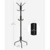 imageSONGMICS Coat Rack Freestanding Metal Coat Rack Stand with 12 Hooks and 4 Legs Holds Clothes Hats and Bags for Entryway Living Room Bedroom White URCR031W01Black