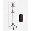 imageSONGMICS Coat Rack Freestanding Metal Coat Rack Stand with 12 Hooks and 4 Legs Holds Clothes Hats and Bags for Entryway Living Room Bedroom White URCR031W01Brown