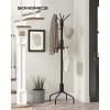 imageSONGMICS Coat Rack Freestanding Metal Coat Rack Stand with 12 Hooks and 4 Legs Holds Clothes Hats and Bags for Entryway Living Room Bedroom White URCR031W01Black