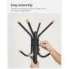 imageSONGMICS Coat Rack Freestanding Metal Coat Rack Stand with 12 Hooks and 4 Legs Holds Clothes Hats and Bags for Entryway Living Room Bedroom White URCR031W01Black