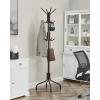 imageSONGMICS Coat Rack Freestanding Metal Coat Rack Stand with 12 Hooks and 4 Legs Holds Clothes Hats and Bags for Entryway Living Room Bedroom White URCR031W01Brown