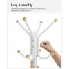 imageSONGMICS Coat Rack Freestanding Metal Coat Rack Stand with 12 Hooks and 4 Legs Holds Clothes Hats and Bags for Entryway Living Room Bedroom White URCR031W01White