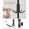 imageSONGMICS Coat Rack Freestanding Metal Coat Rack Stand with 12 Hooks and 4 Legs Holds Clothes Hats and Bags for Entryway Living Room Bedroom White URCR031W01Black