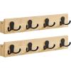 imageSONGMICS Coat Rack Wall Mount Coat Hooks Wall Mounted 4 Double Metal Hooks for Bags Hats Towels for Entryway Living Room Bedroom Loads up to 353 lb Natural Beige ULCR006N01Natural Beige