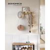 imageSONGMICS Coat Rack Wall Mount Coat Hooks Wall Mounted 4 Double Metal Hooks for Bags Hats Towels for Entryway Living Room Bedroom Loads up to 353 lb Natural Beige ULCR006N01Natural Beige