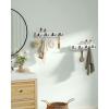 imageSONGMICS Coat Rack Wall Mount Coat Hooks Wall Mounted 4 Double Metal Hooks for Bags Hats Towels for Entryway Living Room Bedroom Loads up to 353 lb Natural Beige ULCR006N01Cloud White