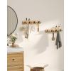imageSONGMICS Coat Rack Wall Mount Coat Hooks Wall Mounted 4 Double Metal Hooks for Bags Hats Towels for Entryway Living Room Bedroom Loads up to 353 lb Natural Beige ULCR006N01Natural Beige